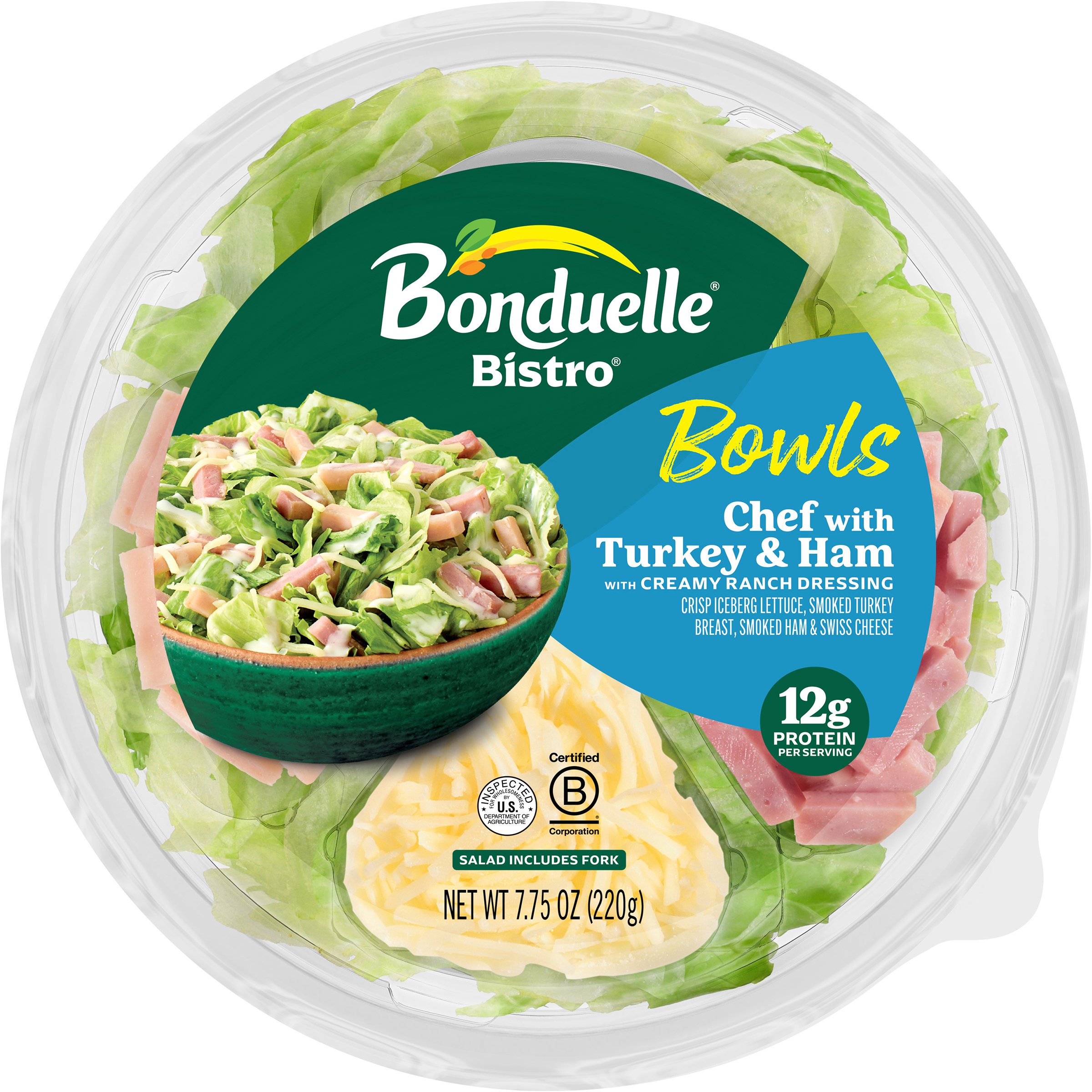 Ready Pac Bistro Salad Bowl Chef with Turkey & Ham Shop Salads at HEB
