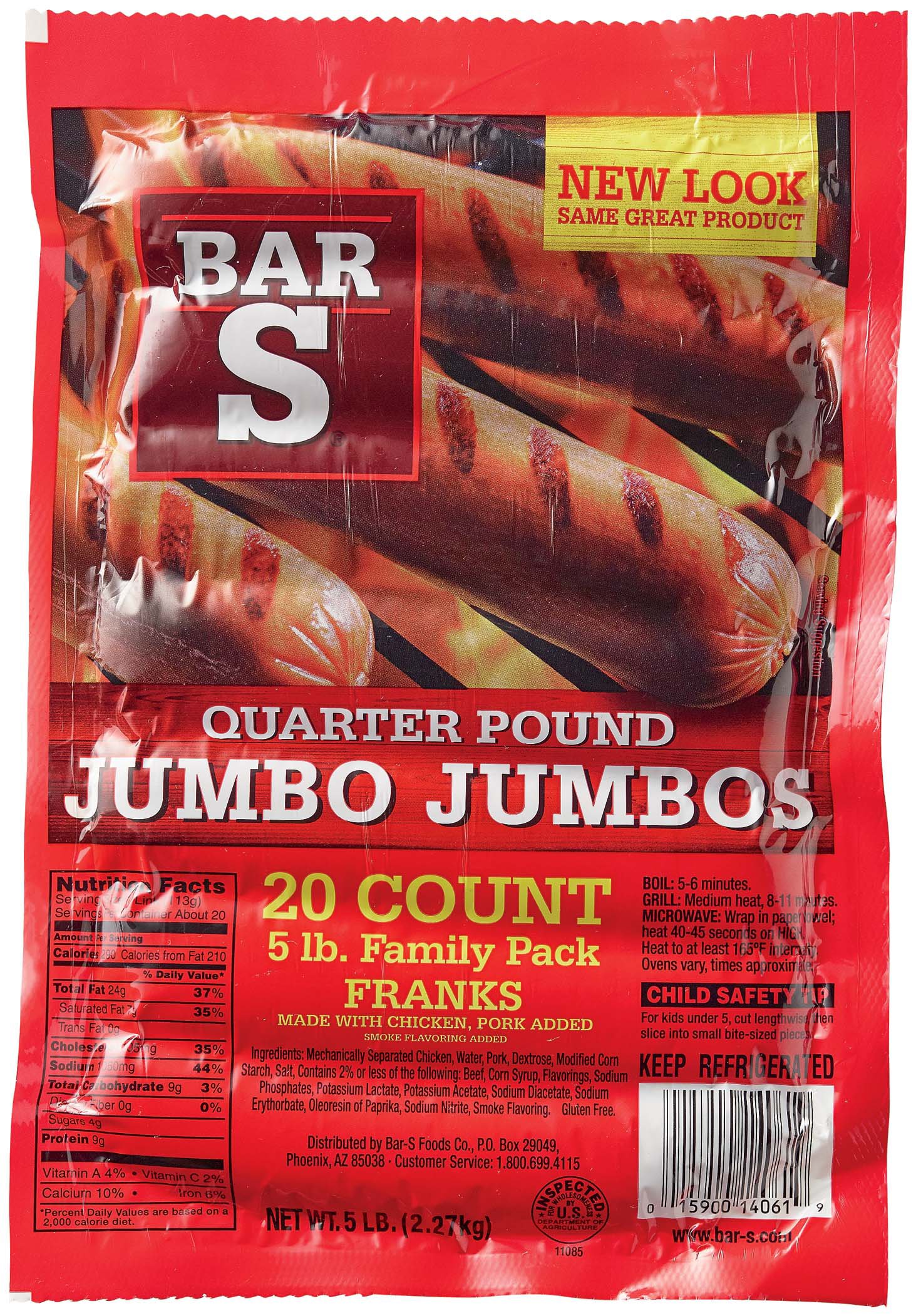 Bar S Beef Hot Dogs Nutrition