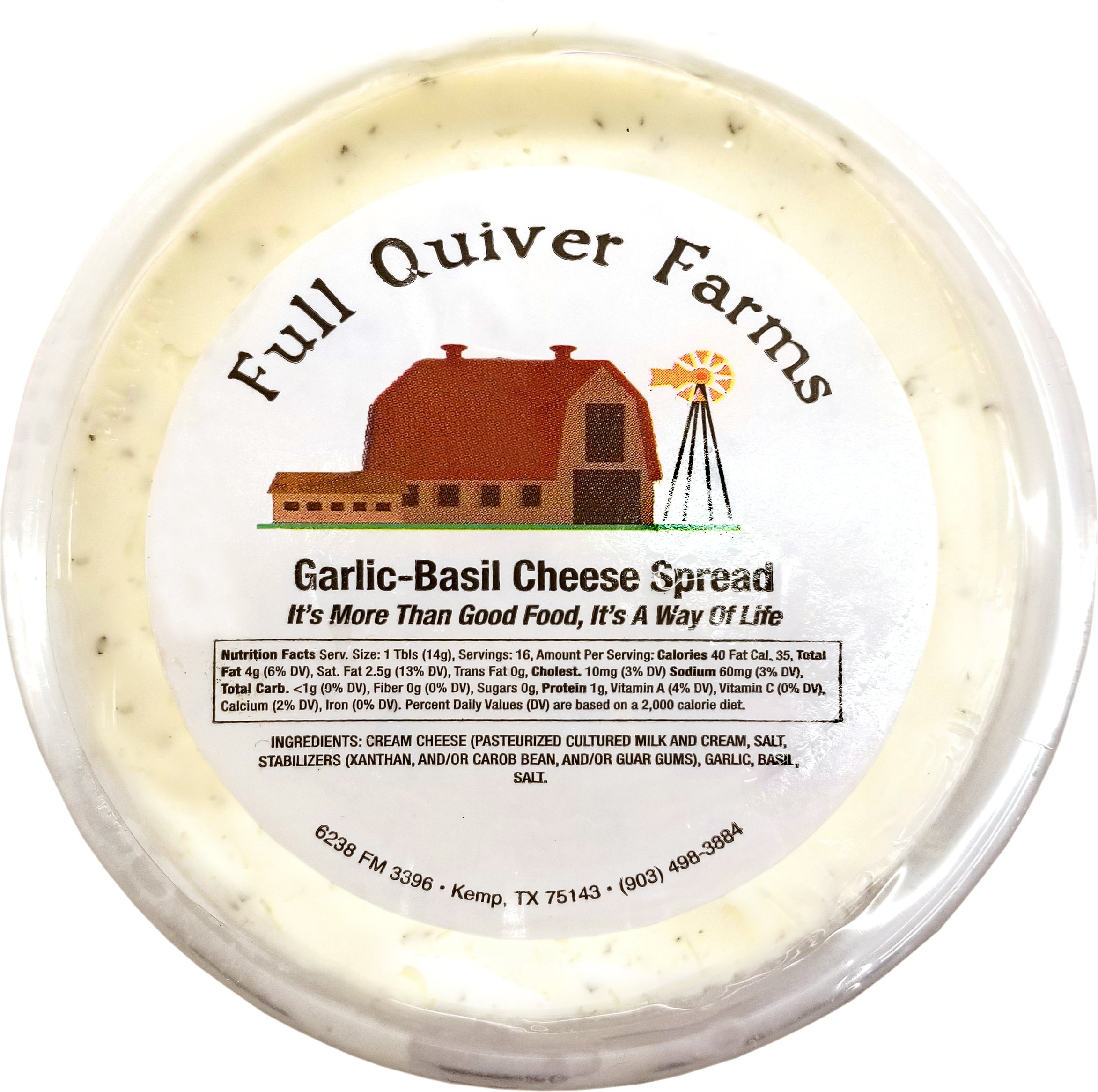 Full Quiver Farms GarlicBasil Cheese Spread Shop Cheese at HEB