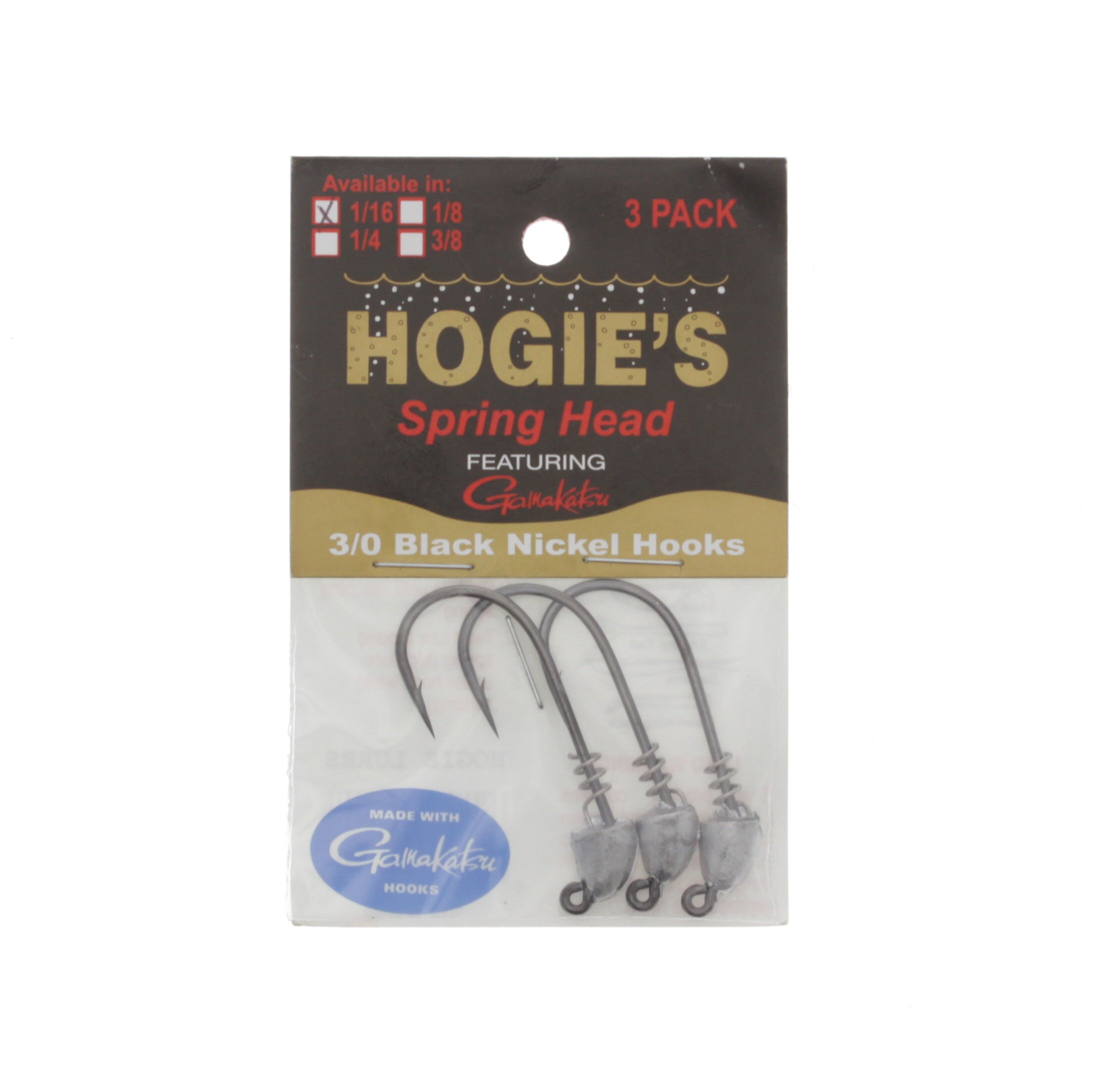 Hogie's Shad Jig Head 1/16 OZ, 3/0 black Nickel Hooks Shop Fishing at