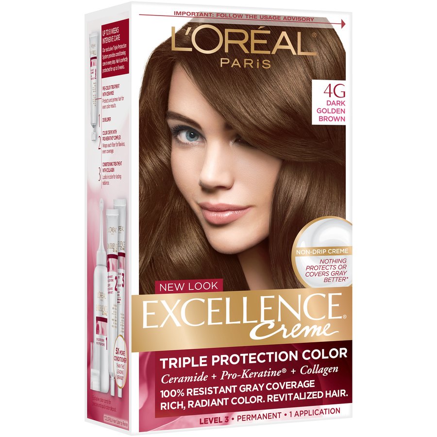 L'Oréal Paris Excellence Creme 4G Dark Golden Brown Warmer - Shop Hair