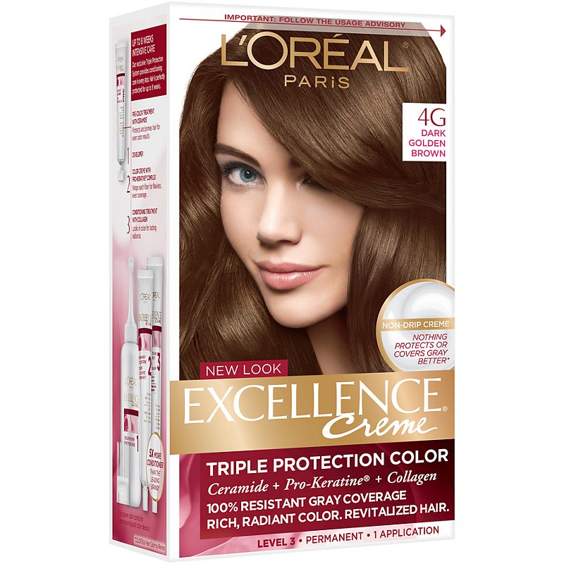 L'Oréal Paris Excellence Creme 4G Dark Golden Brown Warmer - Shop Hair
