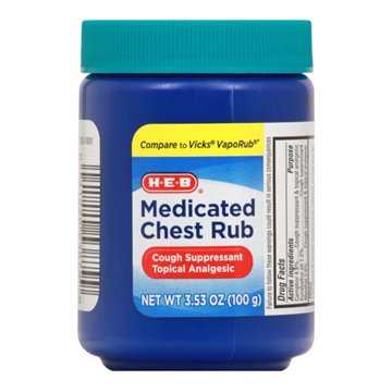 H-E-B Medicated Chest Rub, 3.53 oz