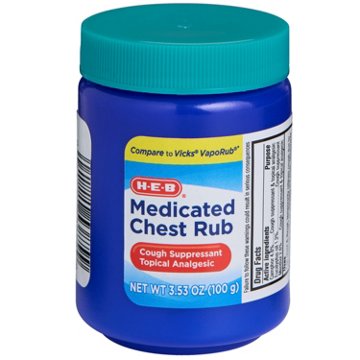 H-E-B Medicated Chest Rub, 3.53 oz