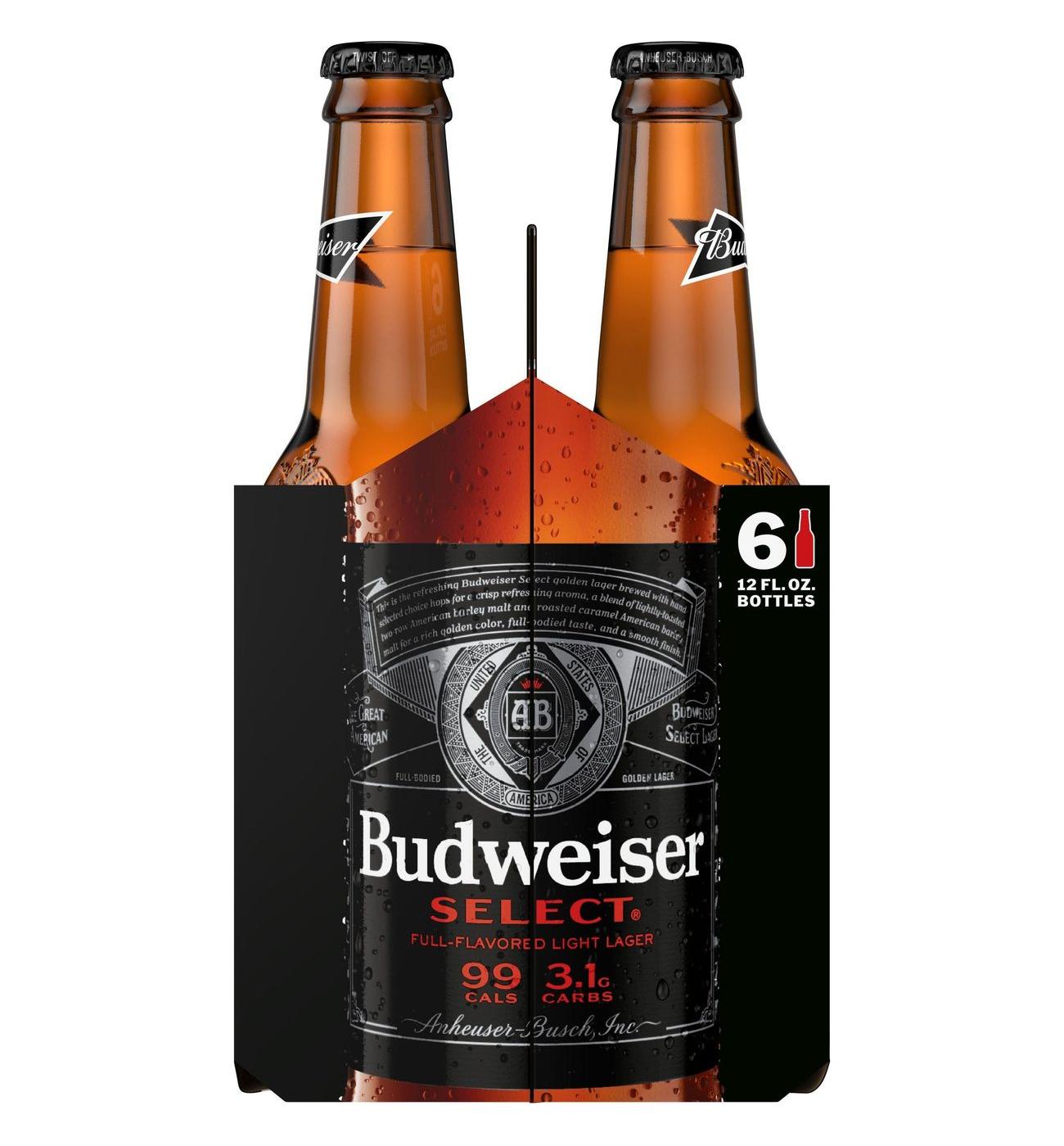 Budweiser Select Light Lager Beer 6 pk Bottles; image 5 of 8
