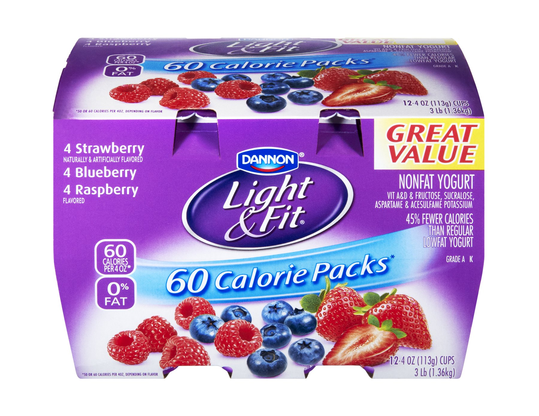 Dannon Light & Fit 50 Calorie Packs Assorted NonFat Yogurt Shop