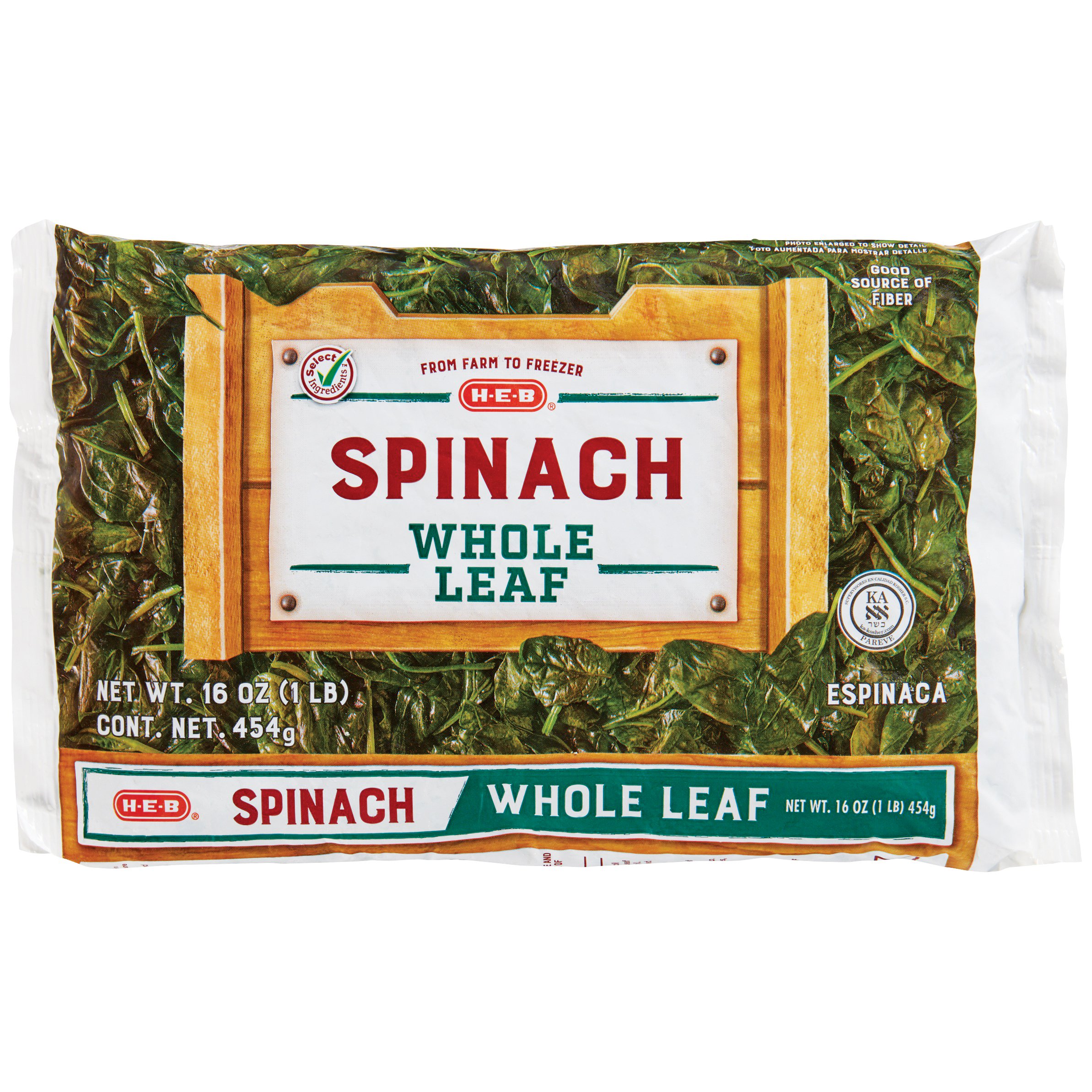 HEB Frozen Whole Leaf Spinach Shop Vegetables at HEB