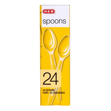 H-E-B Plastic Spoons - Clear, 24 ct