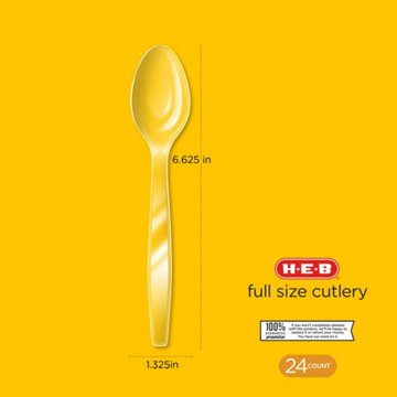 H-E-B Plastic Spoons - Clear, 24 ct