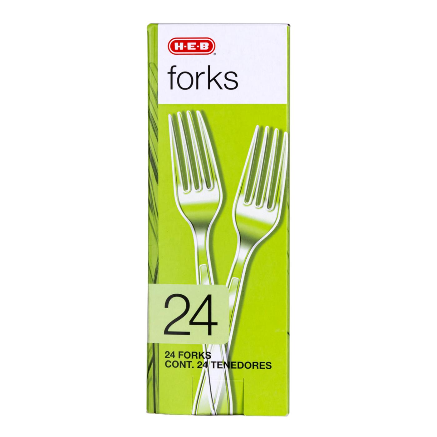 H-E-B Plastic Forks - Clear; image 1 of 5