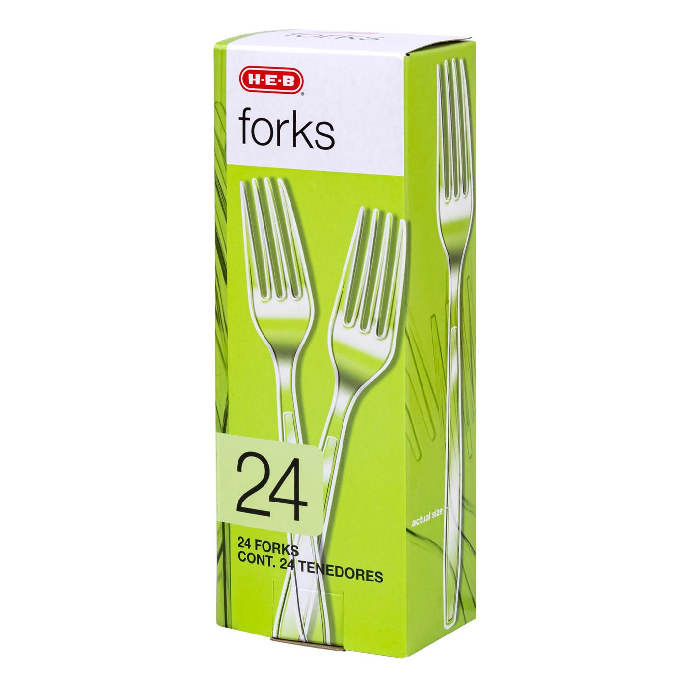 H-E-B Plastic Forks - Clear; image 2 of 5