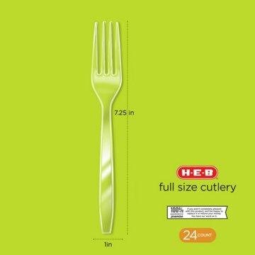 H-E-B Plastic Forks - Clear, 24 ct