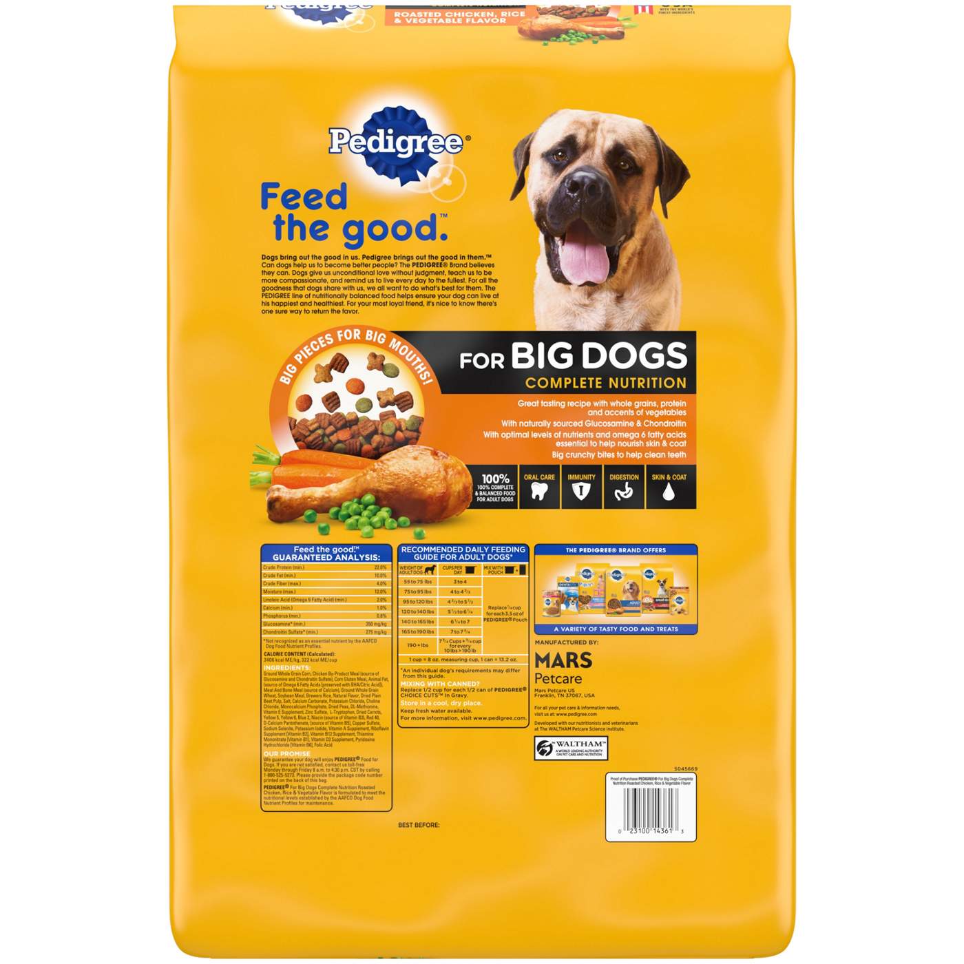 Pedigree dog food nutrition best sale