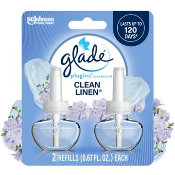 Glade PlugIns Scented Oil Air Freshener Refills - Clean Linen, 2 ct