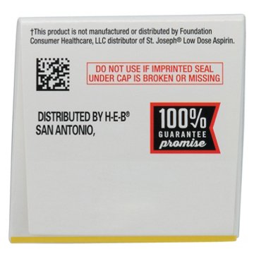 H-E-B Low Strength Aspirin 81 Mg Enteric Coated Tablets, 180 ct