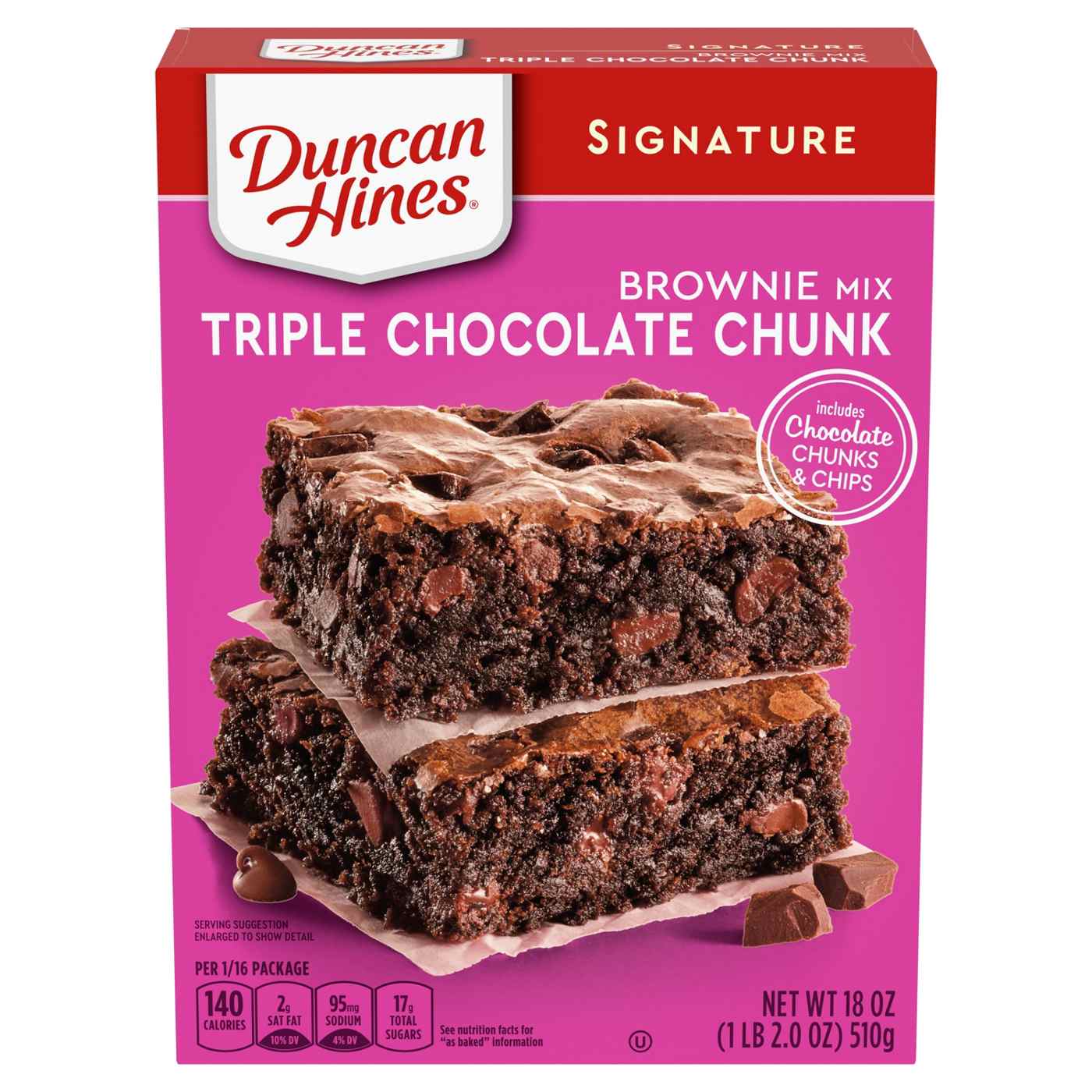 Duncan Hines Signature Triple Chocolate Chunk Brownie Mix; image 1 of 7