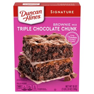 Duncan Hines Signature Triple Chocolate Chunk Brownie Mix, 18 oz