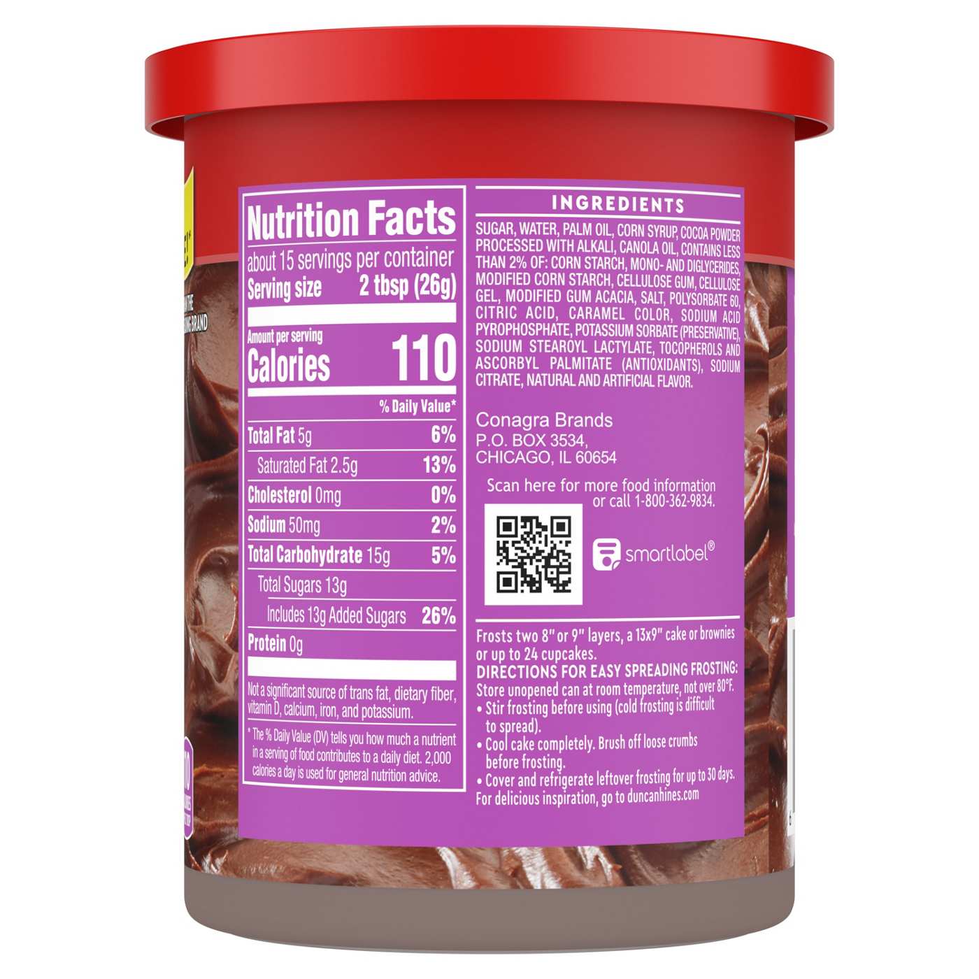 Duncan Hines Whipped Chocolate Frosting; image 3 of 7