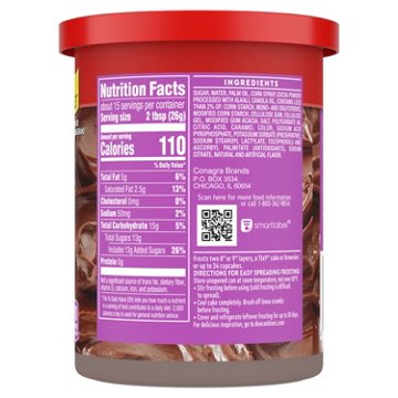 Duncan Hines Whipped Chocolate Frosting, 14 oz