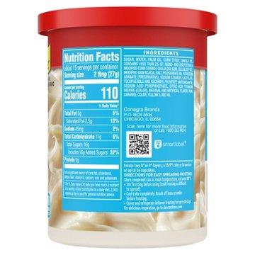 Duncan Hines Whipped Vanilla Frosting, 14 oz