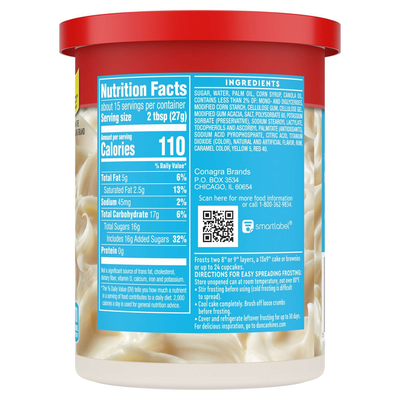 Duncan Hines Whipped Vanilla Frosting; image 7 of 7