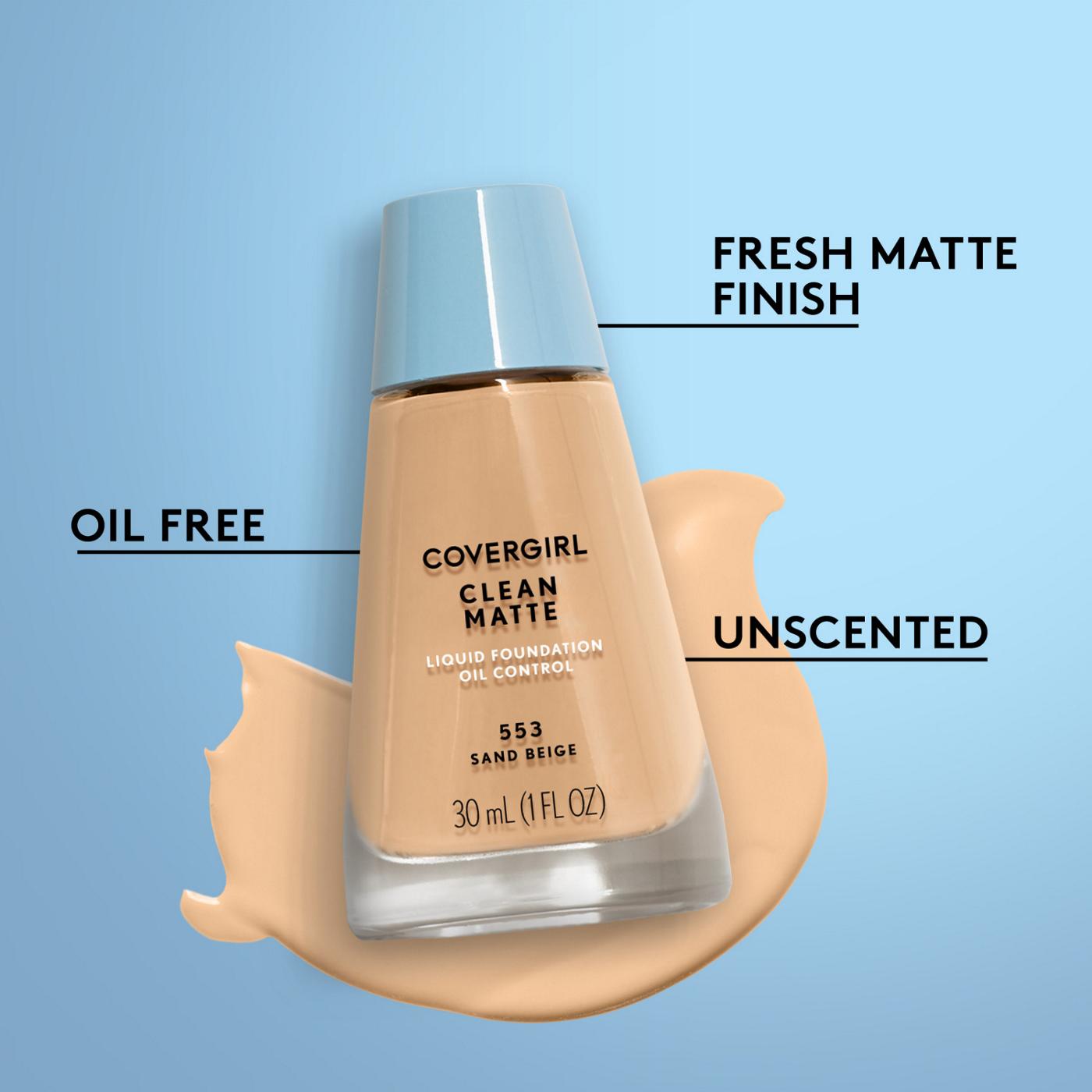 Covergirl Clean Matte Liquid Foundation 560 Classic Tan; image 8 of 15