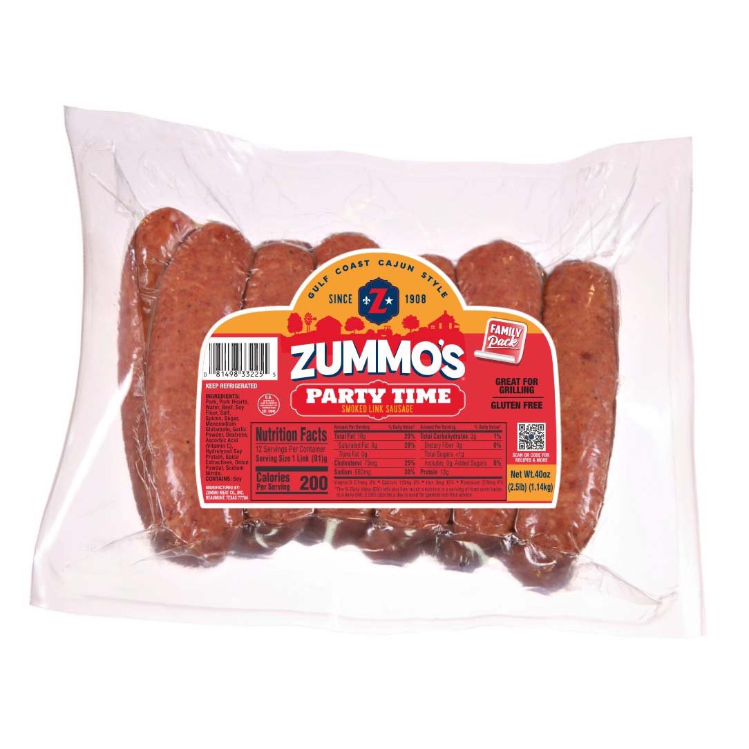 Zummo's Party Time Smoked Sausage Links Family Pack Shop Sausage at HEB
