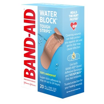 Band-Aid Water Block Tough Strips Bandages, 20 ct