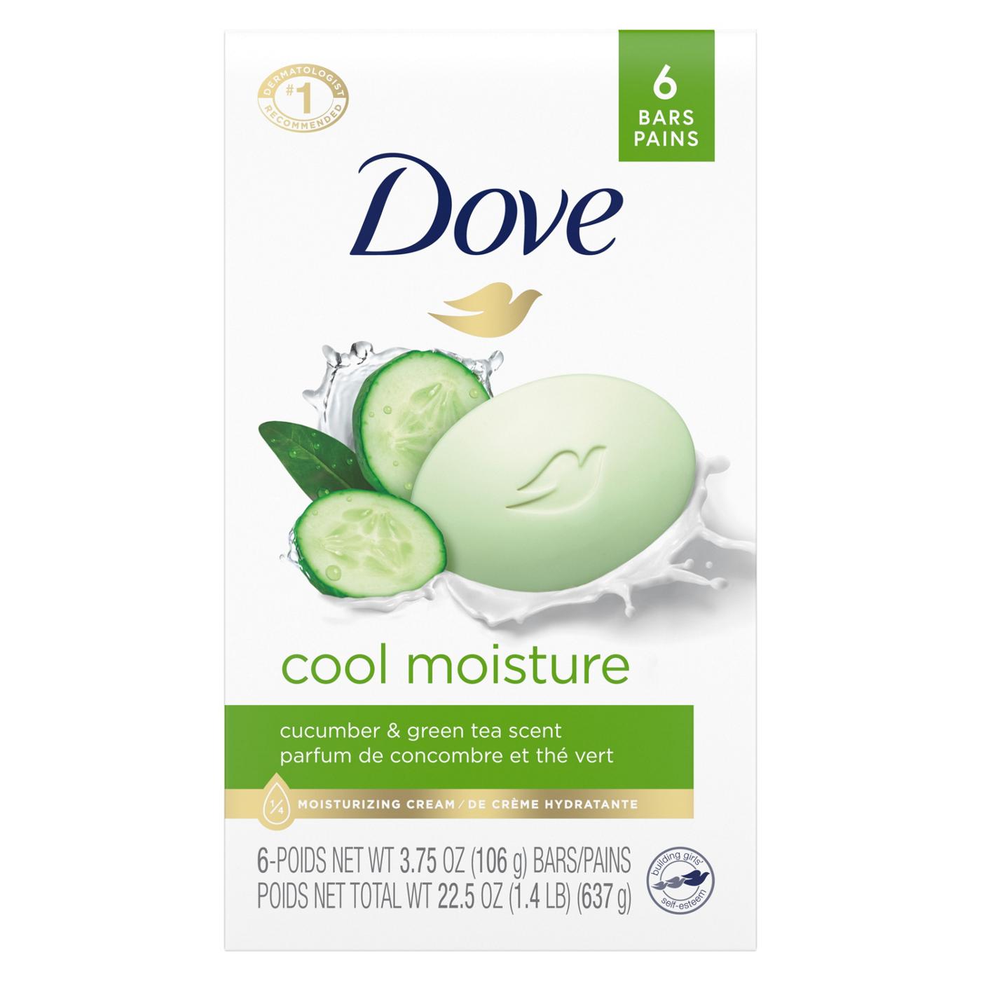 Dove Skin Care Beauty Bar Cucumber And Green Tea 6 Bars; image 1 of 3