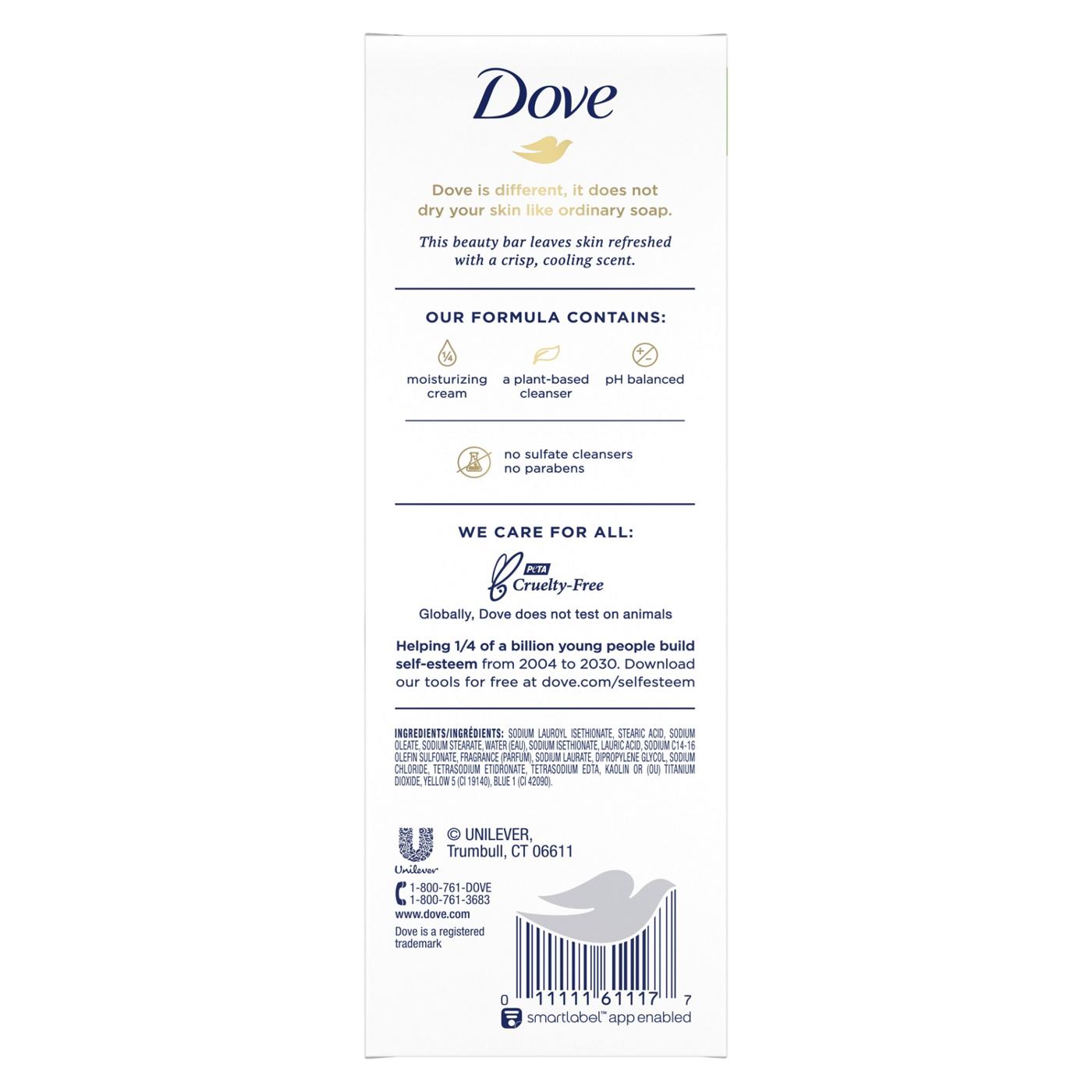 Dove Skin Care Beauty Bar Cucumber And Green Tea 6 Bars; image 3 of 3