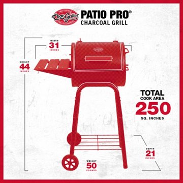 Char-Griller Patio Pro Charcoal Grill, 44" x 31"
