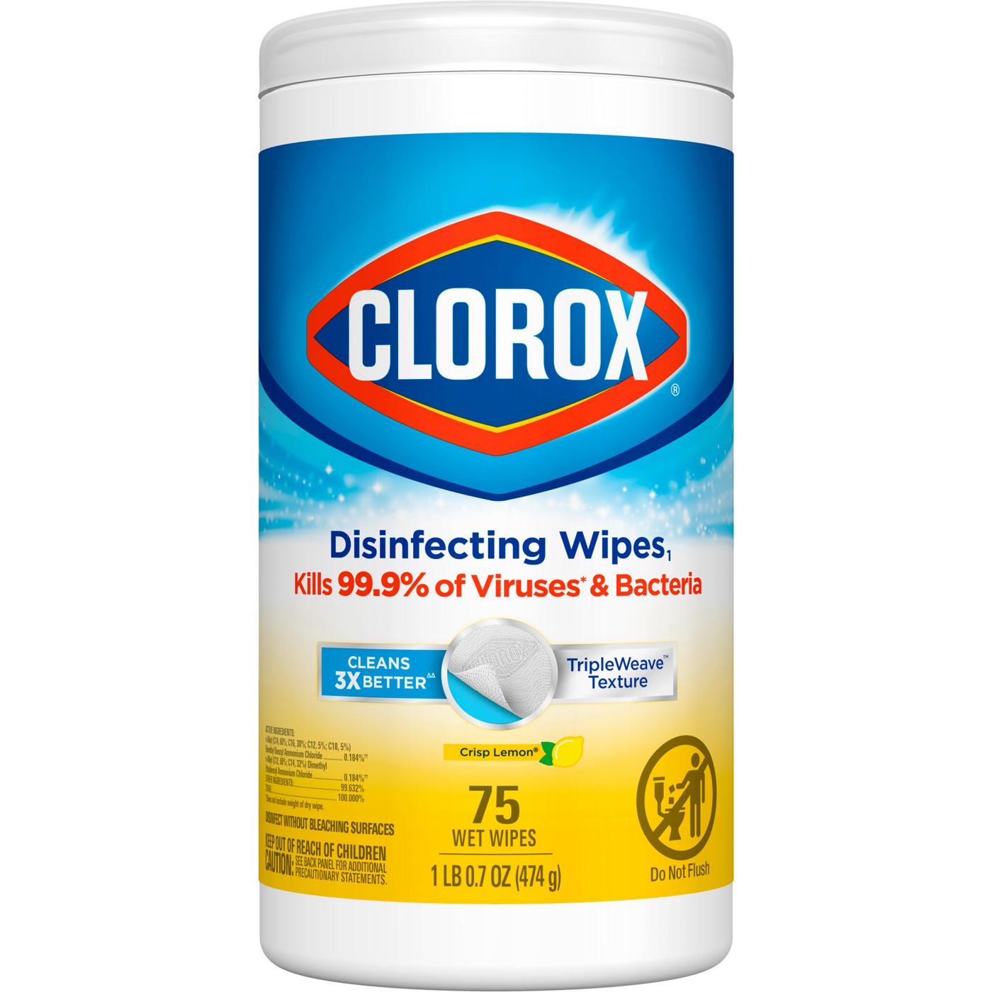 Clorox Disinfecting Wipes, Crisp Lemon; image 1 of 8