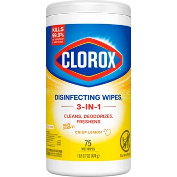 Clorox Disinfecting Bleach Free Cleaning Wipes - Crisp Lemon, 75 ct