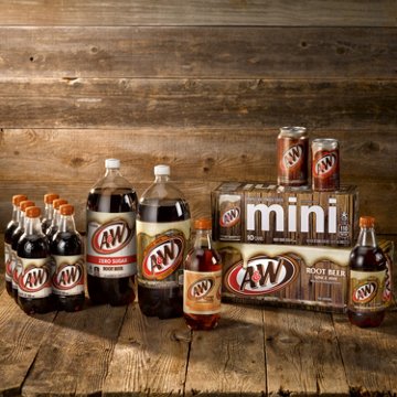 A&W Zero Sugar Root Beer Caffeine Free Soda 6 pk Bottles