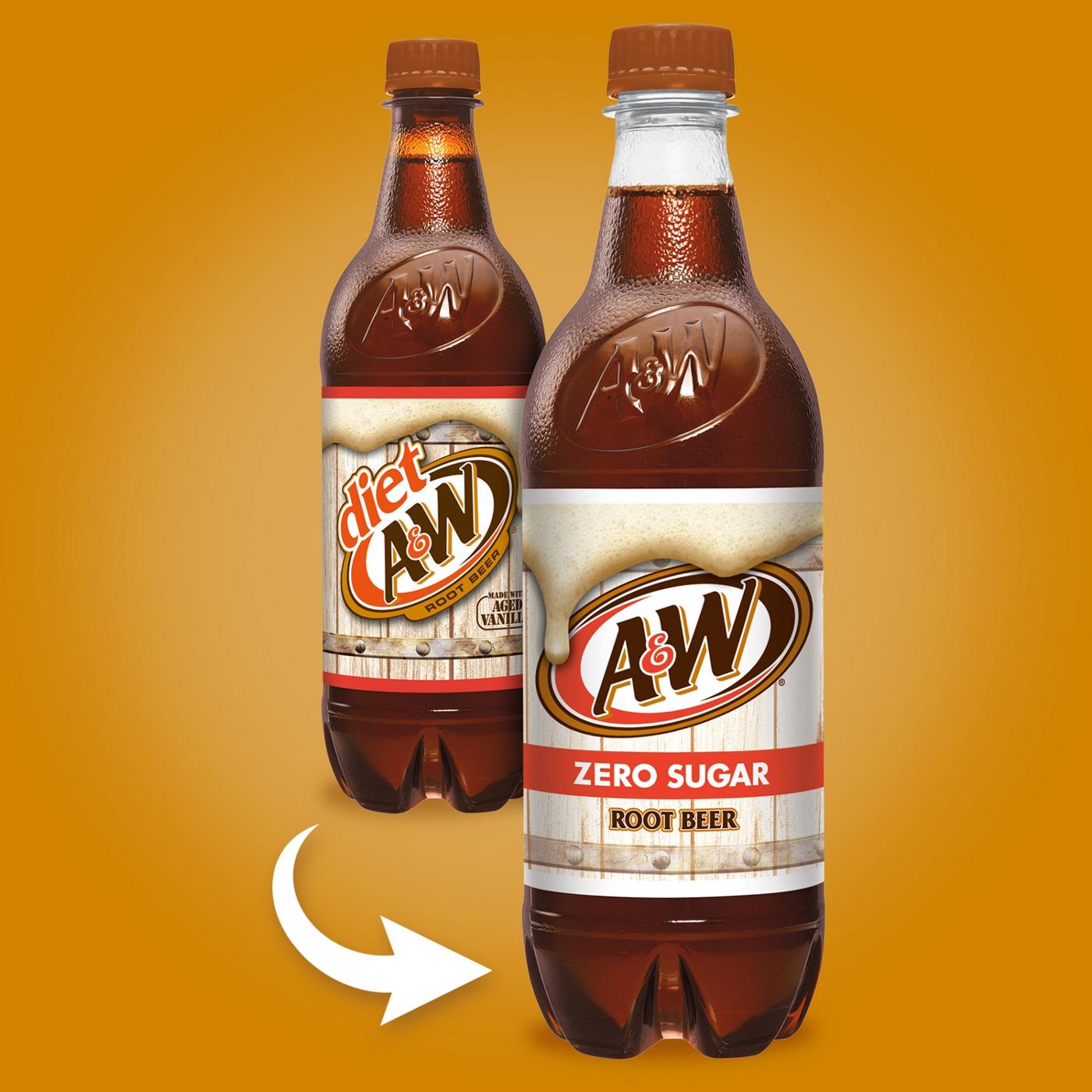 A&W Zero Sugar Root Beer 16.9 oz Bottles; image 4 of 5