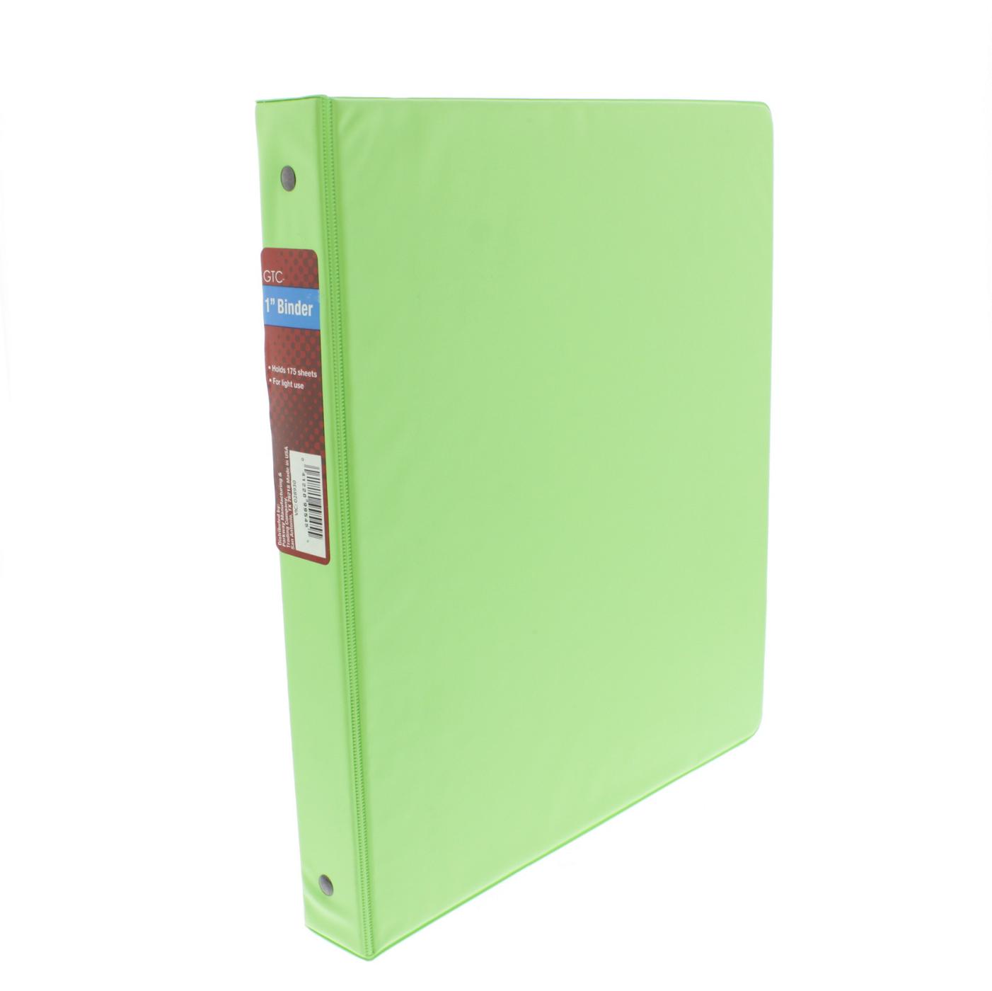 GTC 1 Inch Vinyl Binder, Assorted Colors; image 3 of 3