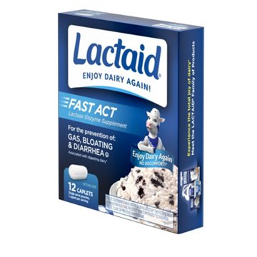 Lactaid Fast Act Lactose Intolerance Caplets, Travel Packs