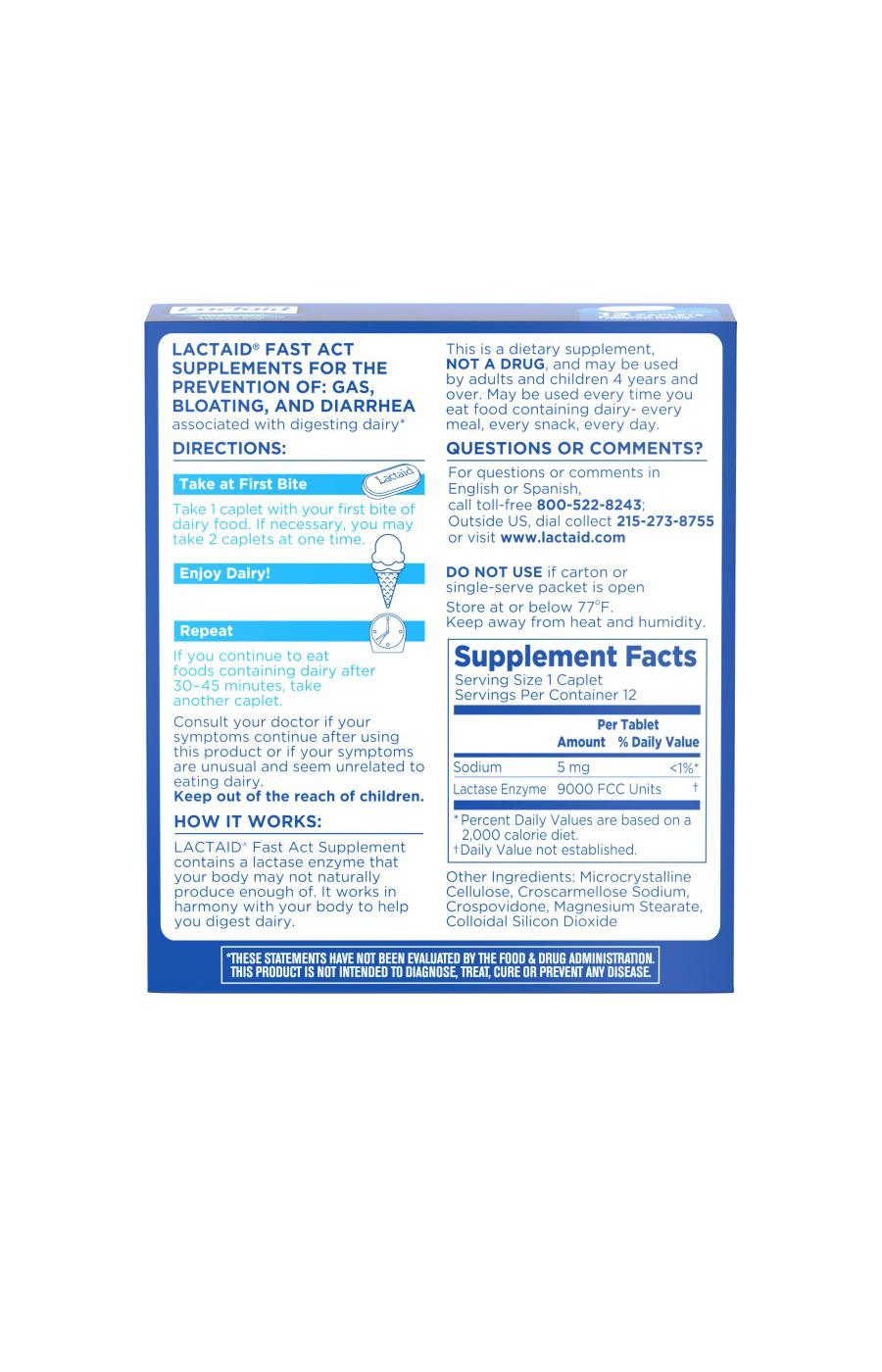 Lactaid Fast Act Lactose Intolerance Caplets, Travel Packs; image 6 of 7