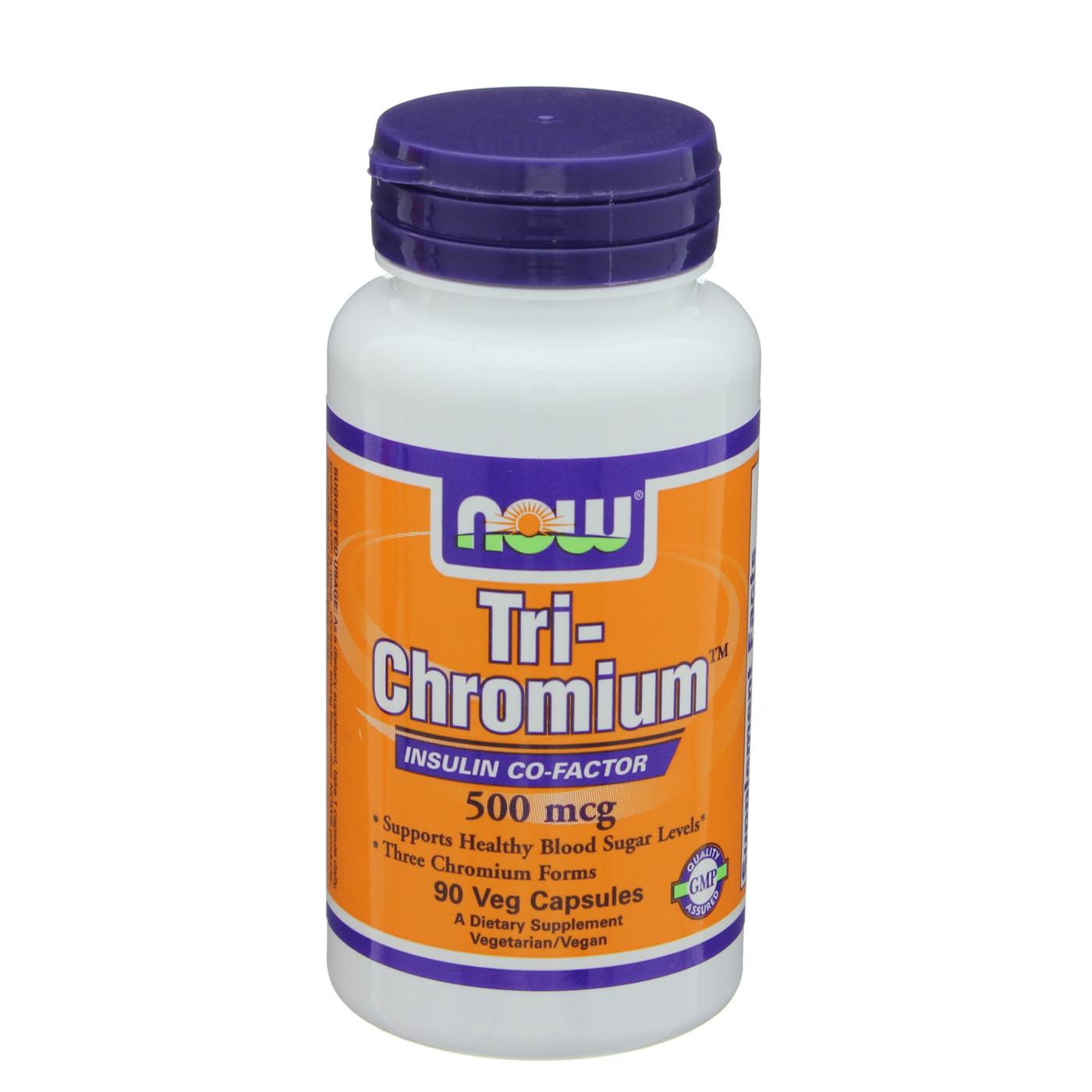 NOW Tri-Chromium 500 mcg Veg Capsules; image 1 of 2