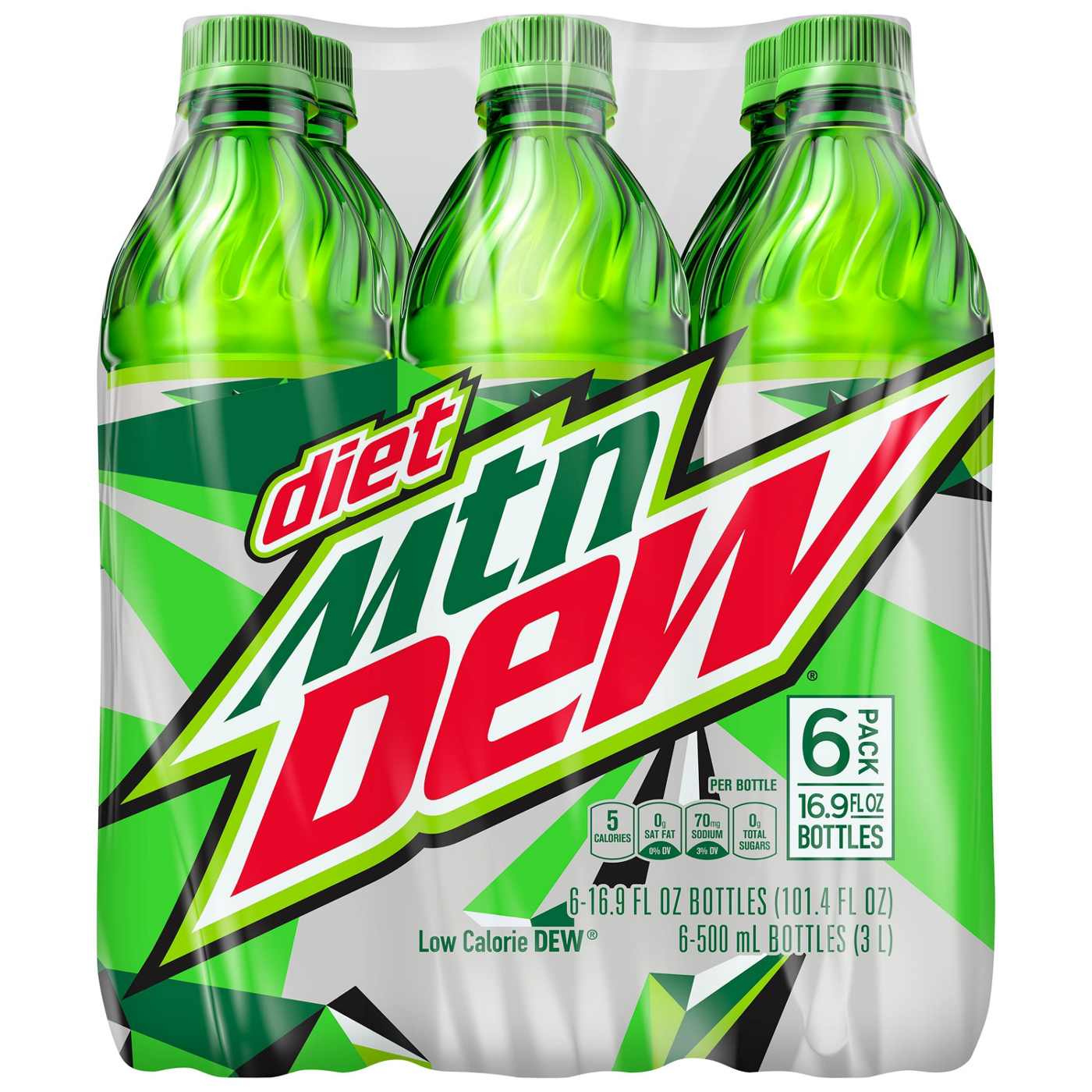 Mountain Dew Diet Soda 16.9 oz Bottles; image 1 of 3