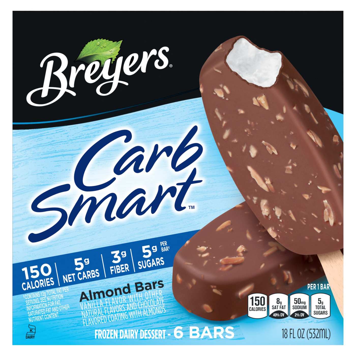 Breyers Carb Smart Almond Ice Cream Bars; image 1 of 4