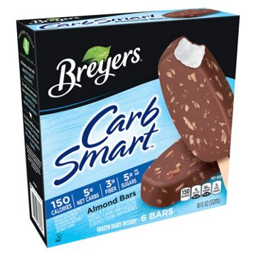 Breyers Carb Smart Almond Frozen Dairy Dessert Bars, 6 ct