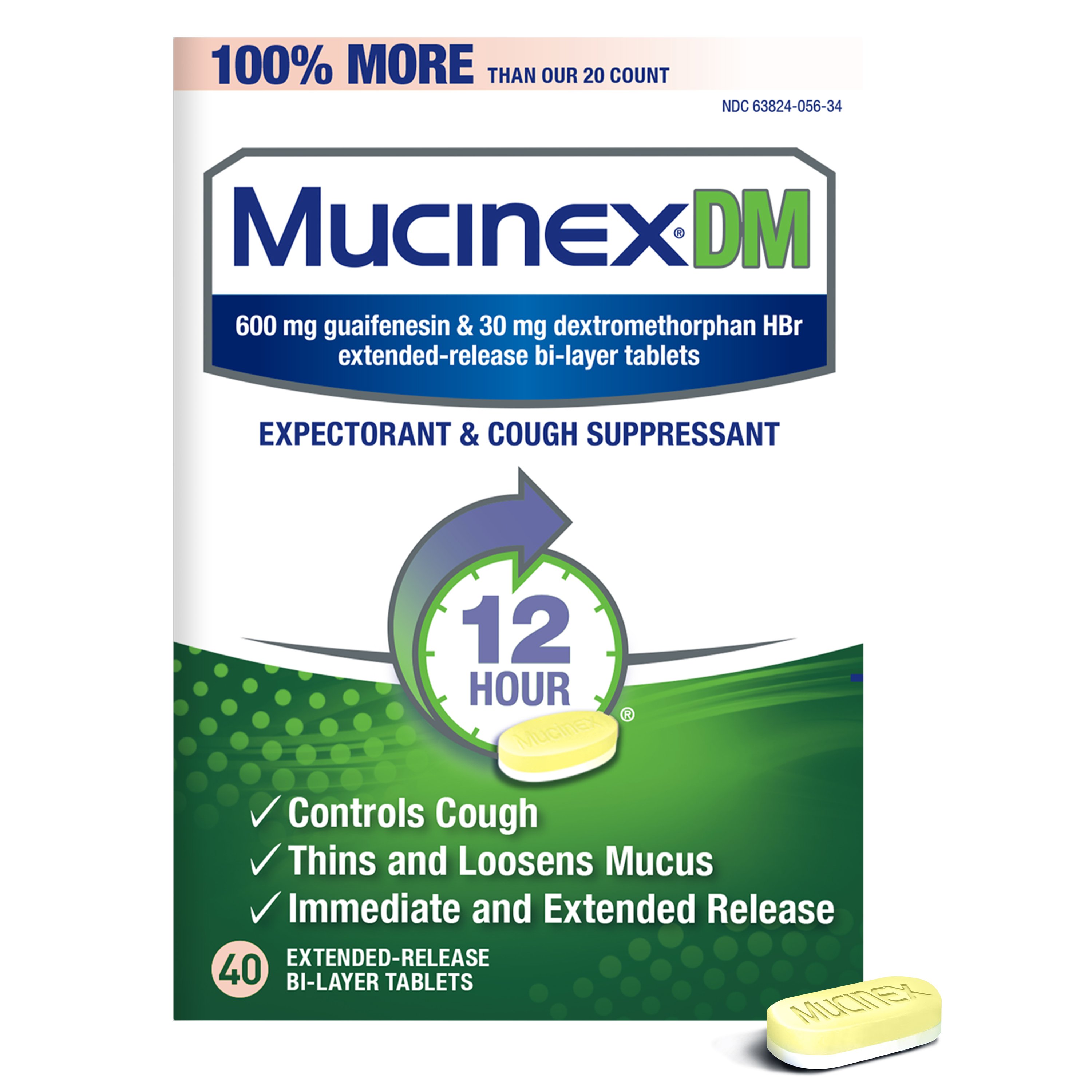 Mucinex DM 12 Hour Expectorant & Cough Suppressant Tablets Shop Cough, cold & flu at HEB