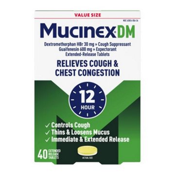 Mucinex DM 12 Hour Cough & Chest Congestion Relief Tablets