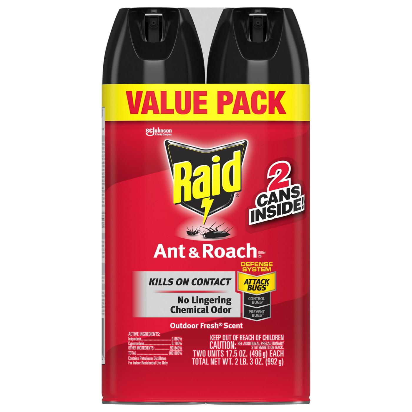 Raid Ant & Roach Killer 26 - Outdoor Fresh, 2 Pk; image 1 of 3