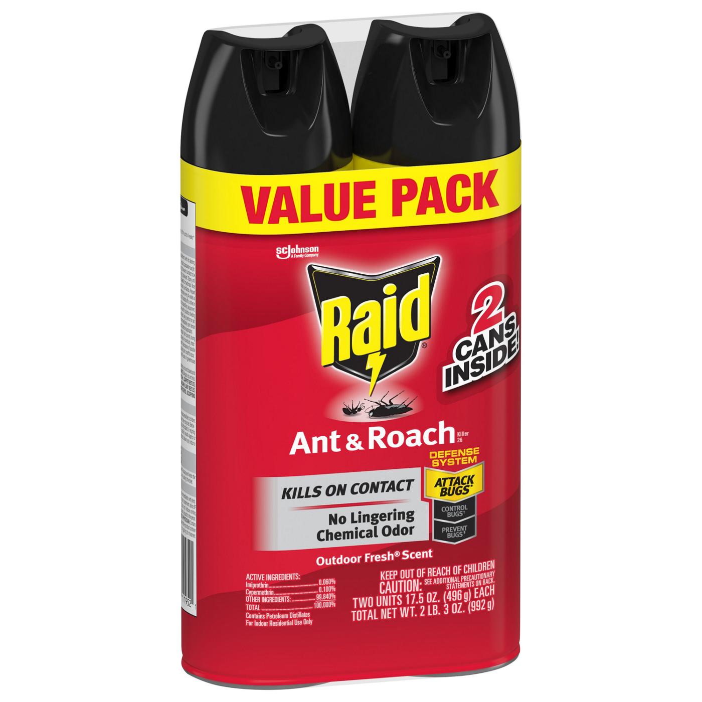 Raid Ant & Roach Killer 26 - Outdoor Fresh, 2 Pk; image 3 of 3
