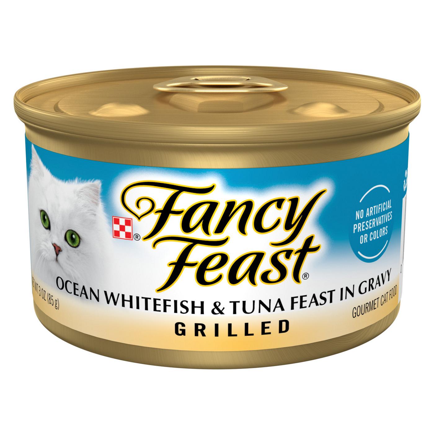 Fancy Feast Purina Fancy Feast Grilled Wet Cat Food Ocean Whitefish and Tuna Feast in Wet Cat Food Gravy; image 1 of 6