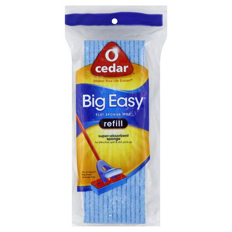 O-Cedar Big Easy Flat Sponge Mop Refill ~ New ~ Free Shipping 4 