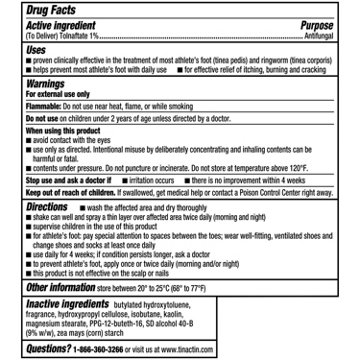 Tinactin Athlete's Foot Deodorant Spray Powder, 4.6 oz