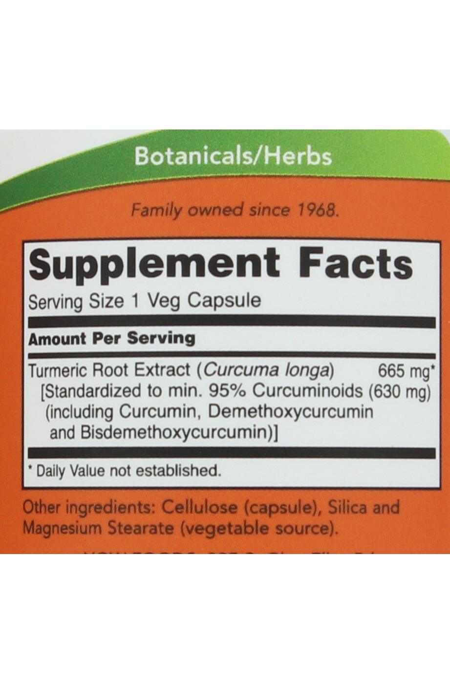 NOW Curcumin Extract Veg Capsules; image 2 of 2